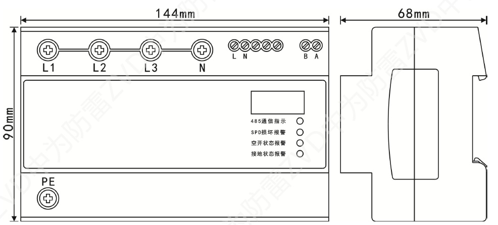 三相智能電源防雷器（SPD+監(jiān)測模塊一體化設(shè)計）